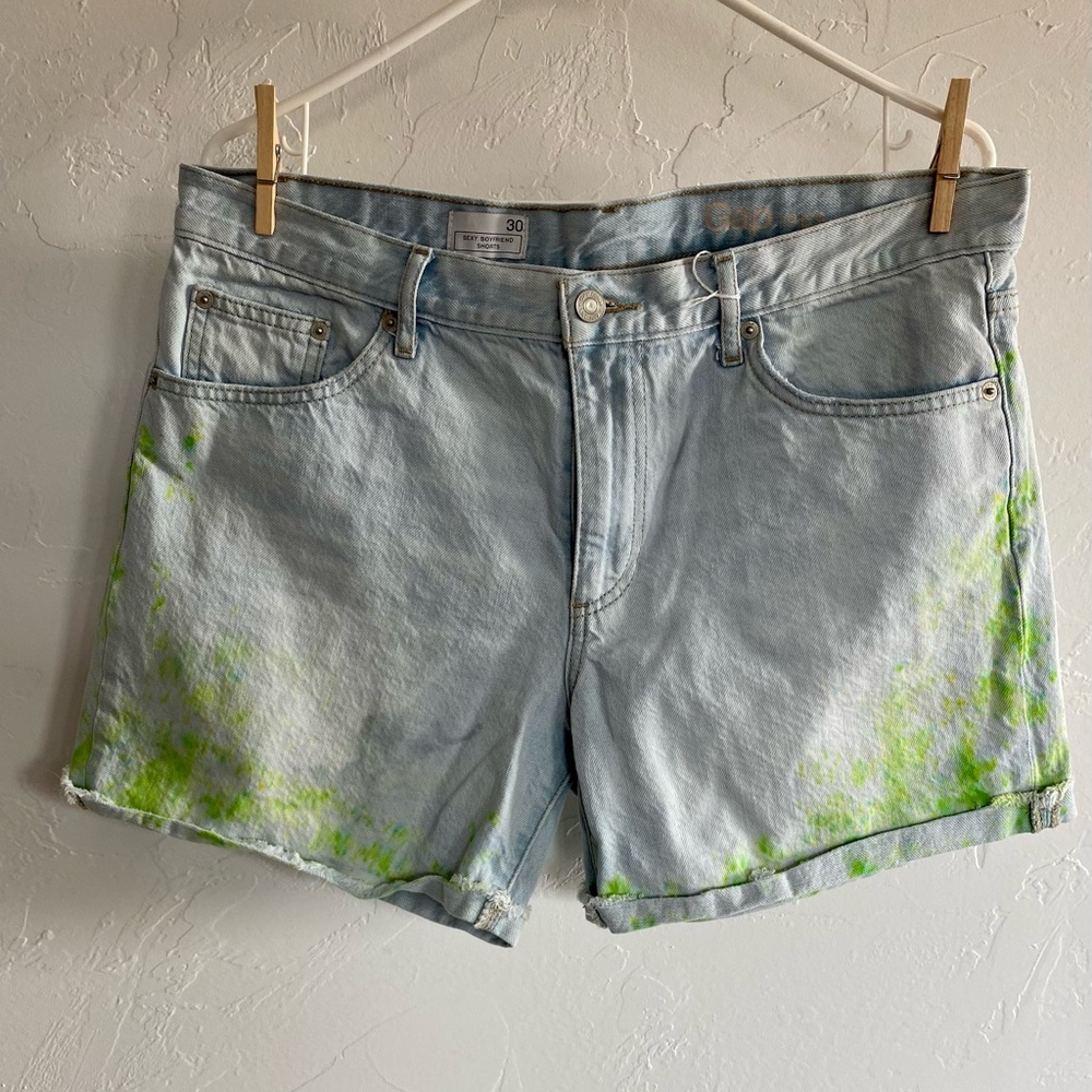 Hand Dyed and OOAK jean shorts GAP